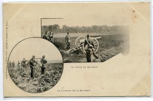 French Artillery Gun Battery Army Military France 1905c postcard