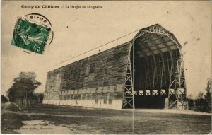 PC CAMP DE CHALONS HANGAR DU DIRIGEABLE ZEPPELIN BALLOON AVIATION (a19057)