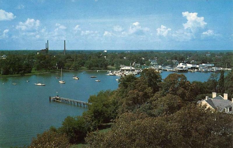 Hampton Virginia Yacht Club Birdseye View Vintage Postcard K61819