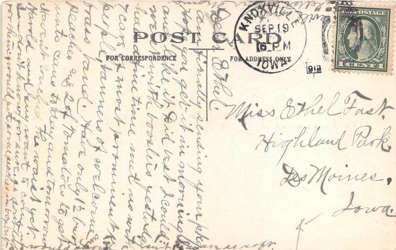 Knoxville Iowa~Dutch Girl Ven Your Ledder Did Not Kum~1912 Pennant Postcard