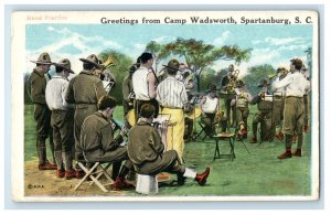 Greetings From Camp Wadsworth Spartanburg SC, Soldiers Band Practice Postcard