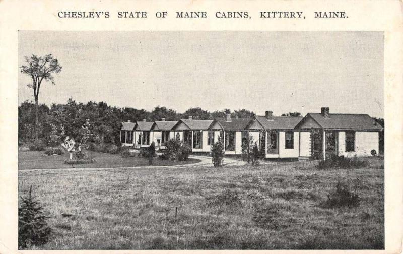 Kittery Maine Chesley State Cabins Street View Vintage Postcard K91394