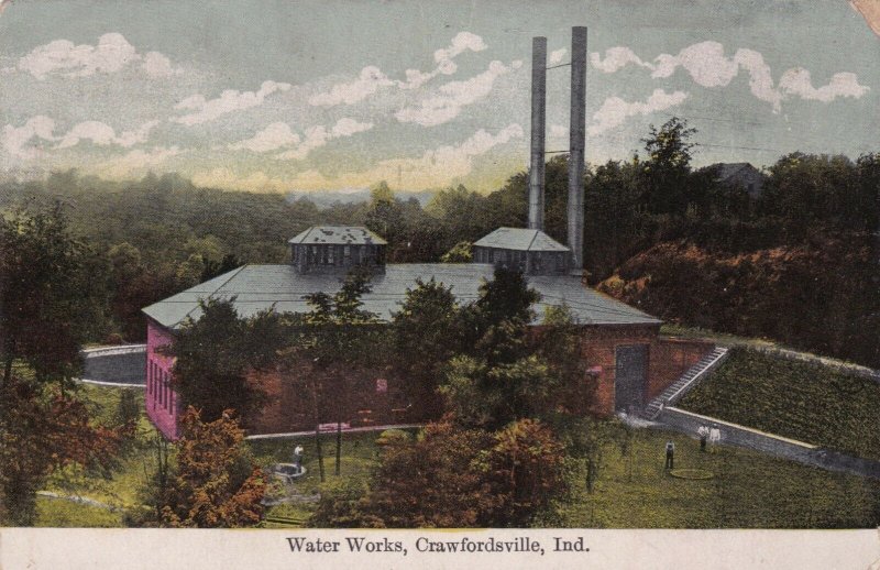 Indiana Crawsfordsville Water Works 1909 sk1370