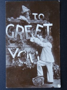 Greeting XMAS - TO GREET YOU c1909 RP Postcard by B.B.