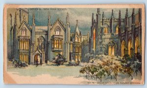New York Postcard Grace Church Sunday Evening Series New York Scene 1905 Vintage