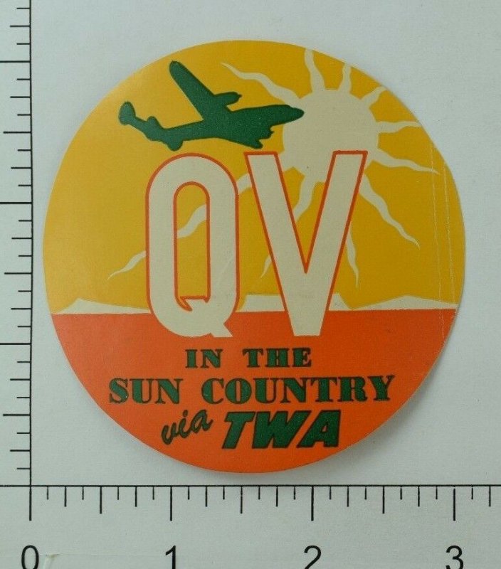 1940's-50's Trans World Airlines Luggage Label Original E18