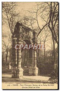 Old Postcard Paris Parc Monceau Ruins of St Jean Gate Old City Hall