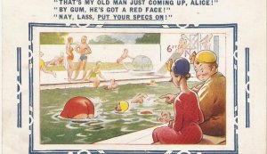 That's my old man coming up, Alice!.. Bamforth Comic Ser. PC # 78