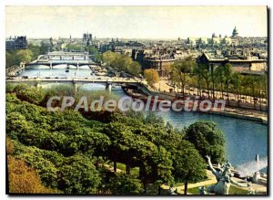 Postcard Modern Colors and Light of France Paris Panorama of the Seine river