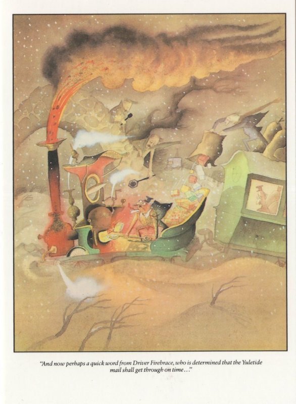 Punch 1951 Magazine Train Disaster Stuck in Sand Greeting Card