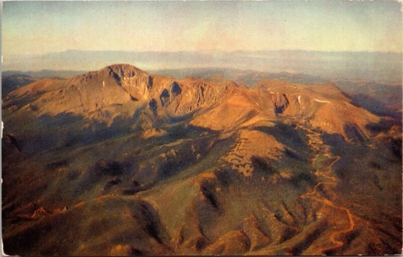 Aerial View Pikes Peak Colorado Co Monument Continent Pikes Peak Unp Postcard