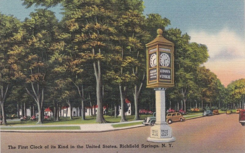 New York Richfield Springs First Clock Of Its Kind In United States sk6958