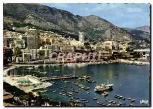 Modern Postcard Reflections of the French Riviera Monaco Harbor View and Mont...