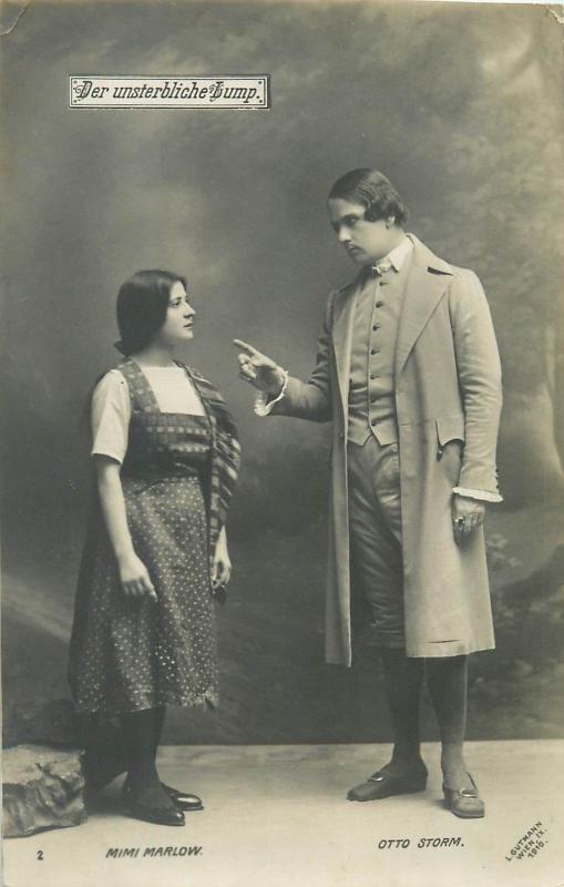 Actors Mimi Marlow & Otto Storm L. Gutmann Wien 1910 Postcard