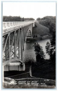 c1940's M55 Cooley Bridge Between Cadillac And Manistee MI RPPC Photo Postcard 