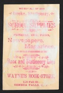 VICTORIAN TRADE CARD Wayne's Bookstore Asian Boy