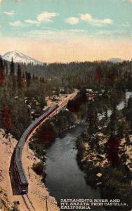 Castella California Sacramento River Birdseye View Antique Postcard K72921