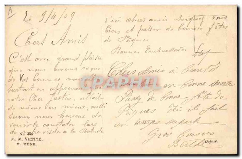 Old Postcard Fantasy Woman Easter Dog Lamb