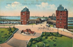 Germany Duisburg Ruhrort Aufgang zur Rheinbrücke Vintage Postcard 07.94