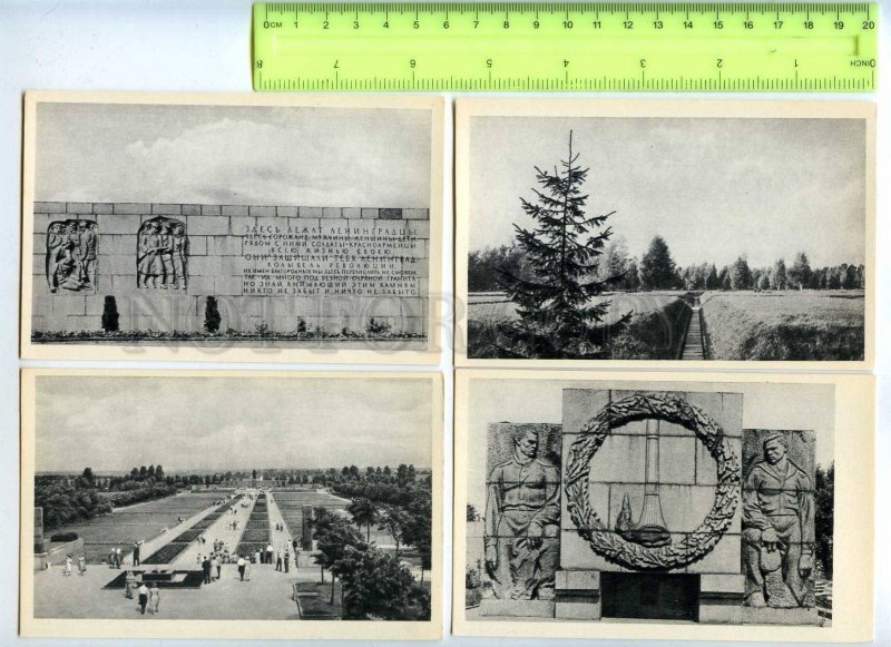 260521 Leningrad Piskarevskoe Serafimovskoe memorial cemeteries set 15 pcs 1968