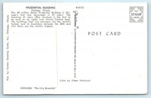 2 Postcards CHICAGO, Illinois IL ~ Art Institute & PRUDENTIAL BUILDING ca 1960s