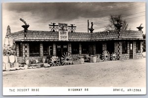 K21/ Bowie Arizona RPPC Postcard c1950s The Desert Rose Gifts Hwy 86  280