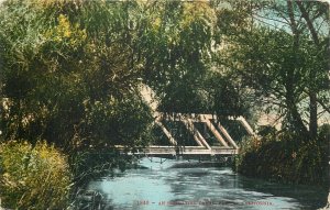 United States an irrigation canal Fresno California vintage postcard