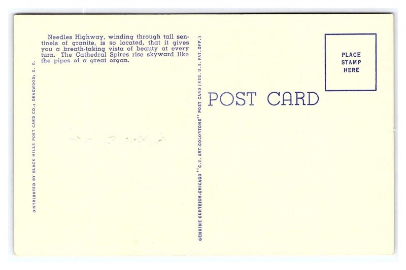 The Pinnacles Needles Highway Custer State Park Black Hills S.D. Postcard