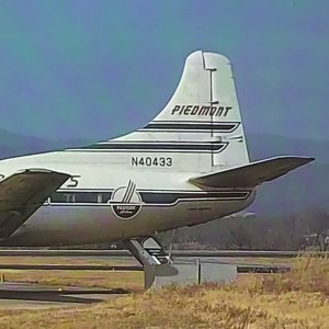 Postcard Piedmont Airline Martin 404 Roanoke Virginia 1969 Airplane Prop Job