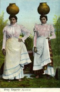 spain, Gran Canaria, Aguaderas, Costumes, Head Transport (1910s)