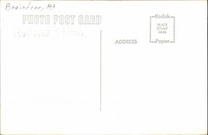 Braintree Massachusetts MA Train Station Depot 1950s-60s Real Photo Postcard