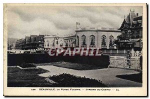 Old Postcard Deauville Beach Fleurie Casino Gardens