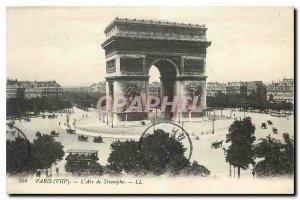 Old Postcard Paris Arc de Triomphe