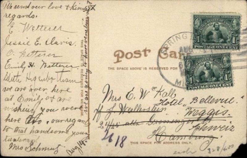 Spring Lake MI Decorated Boats For Venetian Evening c1910 Postcard