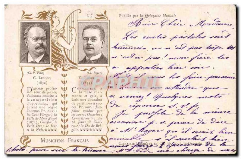 Old Postcard Lecocq Roger french Musicians