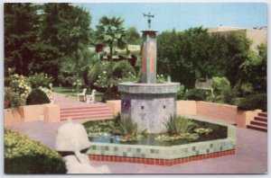Rosicrucian Park Plaza Fountain San Jose California Vintage Postcard Frye &