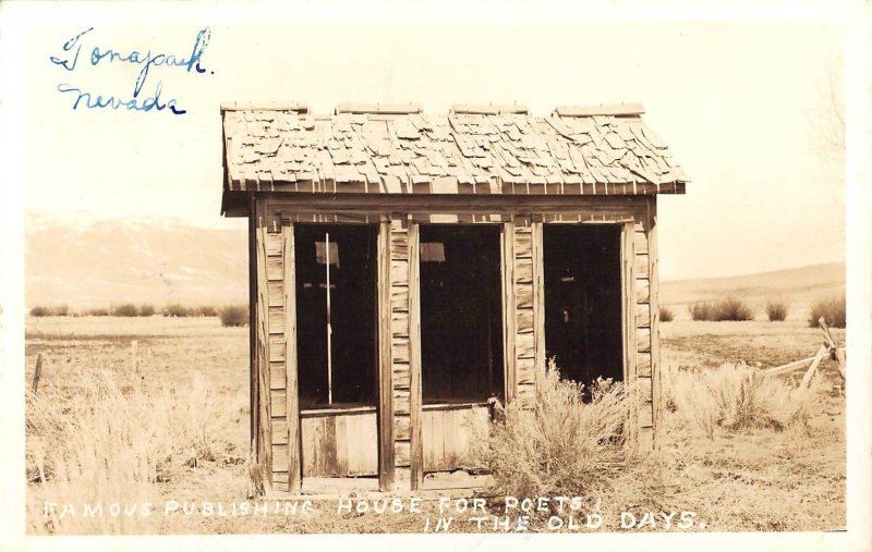 RPPC Famous Publishing House For Poets Tonopah, Nevada 1943 Vintage Postcard