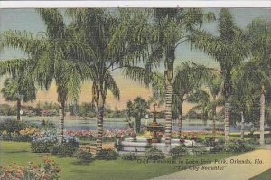 Florida Orlando Fountain In Lake Eola Park The City Beautiful