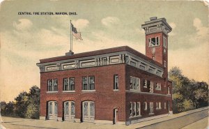 H97/ Marion Ohio Postcard c1910 Central Fire Station Department 162