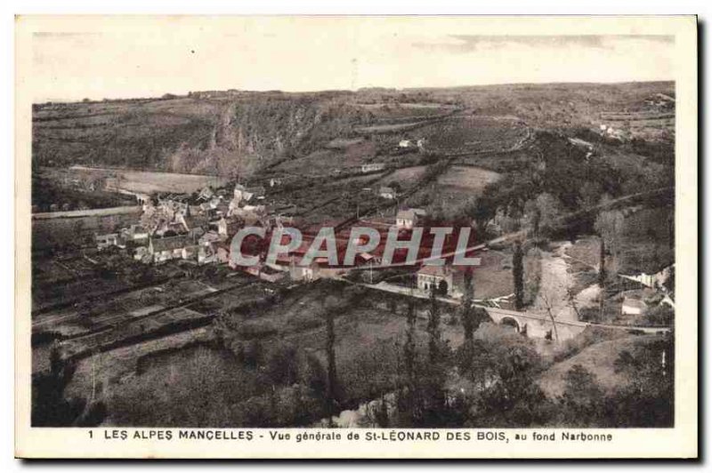 Old Postcard The Alps Mancelles General view of St Leonard Wood at the bottom...