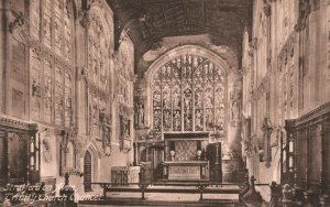 Vintage Postcard 1910's Trinity Church Chancel Stratford Avon London England UK