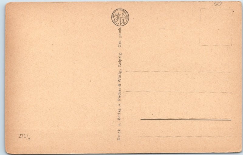 c1905 Erfurt Germany Am Karthauserufer Gera River Postcard Bridge Architecture