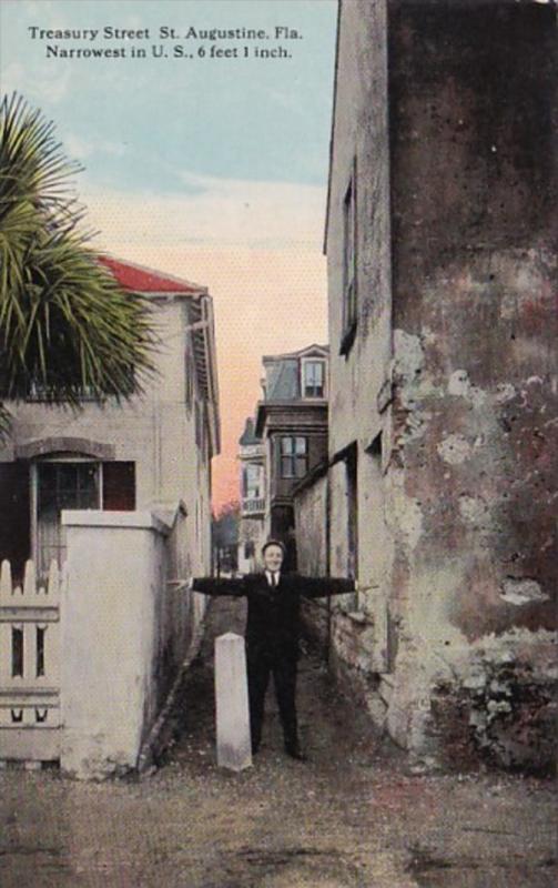 Florida St Augustine Treasury Street Treasury Street Narrowest Street In The ...