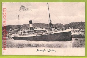 af7697 - Italy - VINTAGE POSTCARD Postcards - 1908 - SHIP Sicilia Navi-