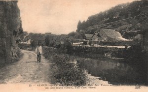 Semur France, Rue Des Tanneries, Armancon Corner Tan Yard St., Vintage Postcard