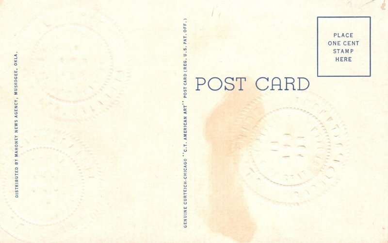 Vintage Postcard Will Rogers Tomb & Garden Claremore Oklahoma C.T. American Art