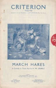 March Hares Leslie Banks Criterion Comedy London Theatre Programme