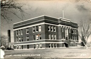 RPPC Court House Malta, Montana MT Unused Cecil Nixon UNP Postcard  S20