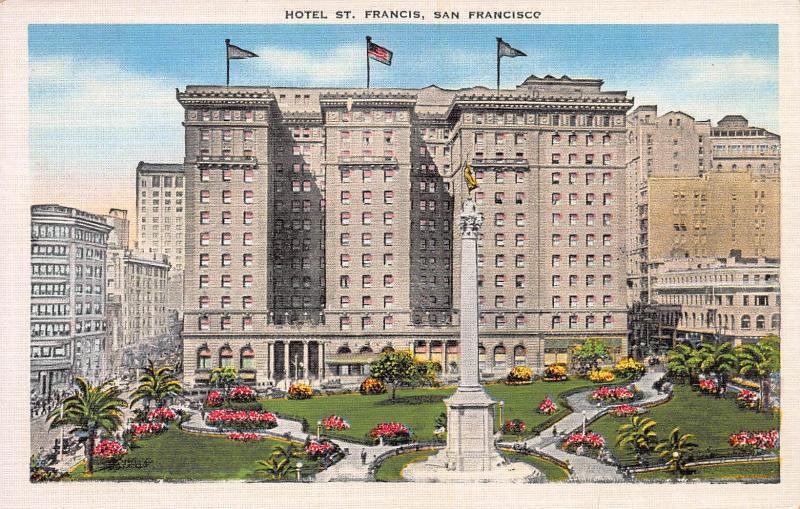 Hotel St. Francis, San Francisco, California, Early Postcard, unused