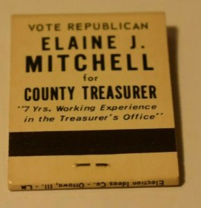 Vote Republican Elaine J. Mitchell for County Treasurer Matchbook